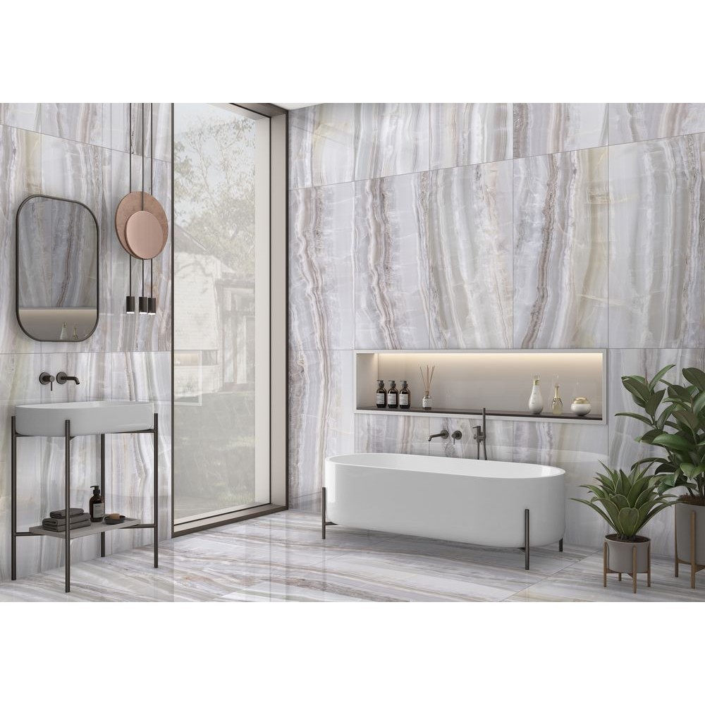 Керамогранит "Ennface" 600*1200 Ivory Extra High Glossy Полированный Серый — купить в Перми