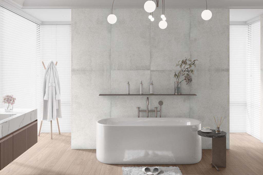 Керамогранит "Ennface" 600*1200 Touch Glacier Матовый, Рельефный Светло-серый — купить в Перми