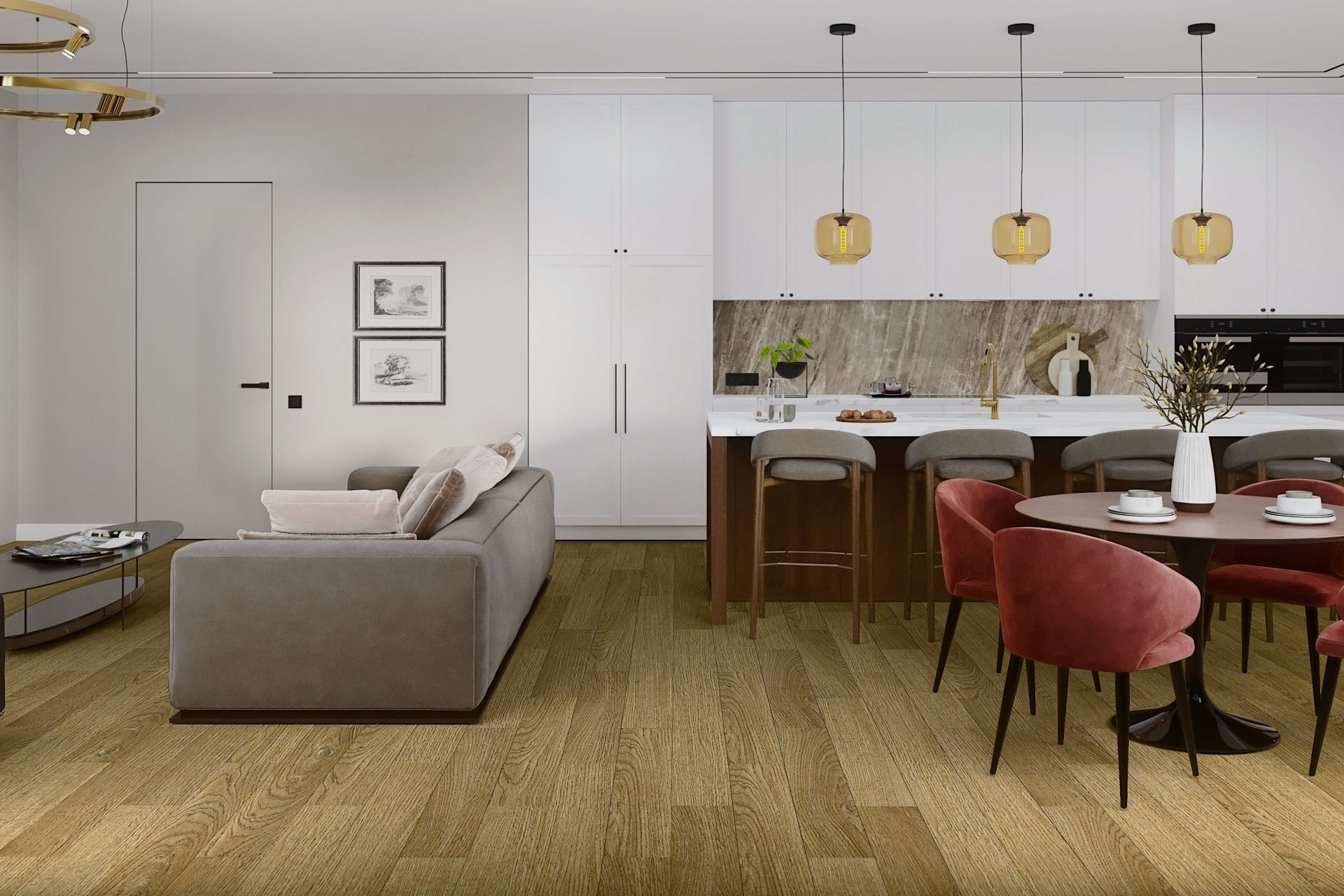 SPC ламинат «Damy Floor» Дуб Золотой (1220*180*4 мм) — купить в Перми