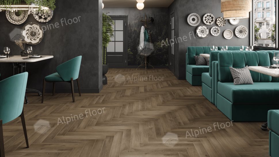 Ламинат "Alpine Floor" Herringbone 12 PRO Дуб Анжу (606*101*12 мм) — купить в Перми