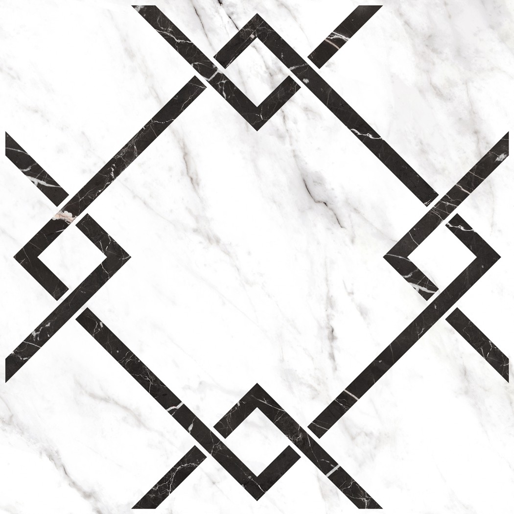 Керамогранит "Керамин" 600*600 Монте Р 7Д Орнамент Лаппатированный Белый — купить в Перми