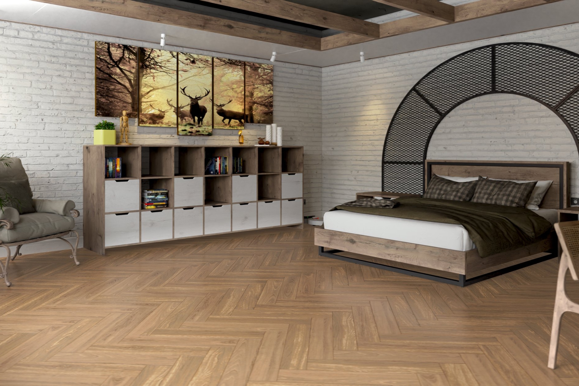 Инженерный паркет «Damy Floor» Натуральный (укладка елочкой) — купить в Перми