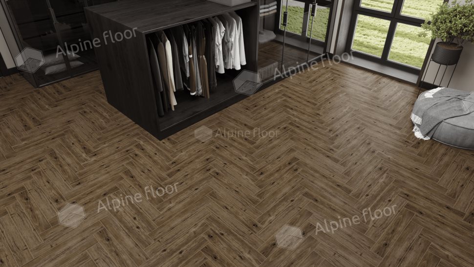 Ламинат "Alpine Floor" Herringbone 12 PRO Дуб Бордо (606*101*12 мм) — купить в Перми