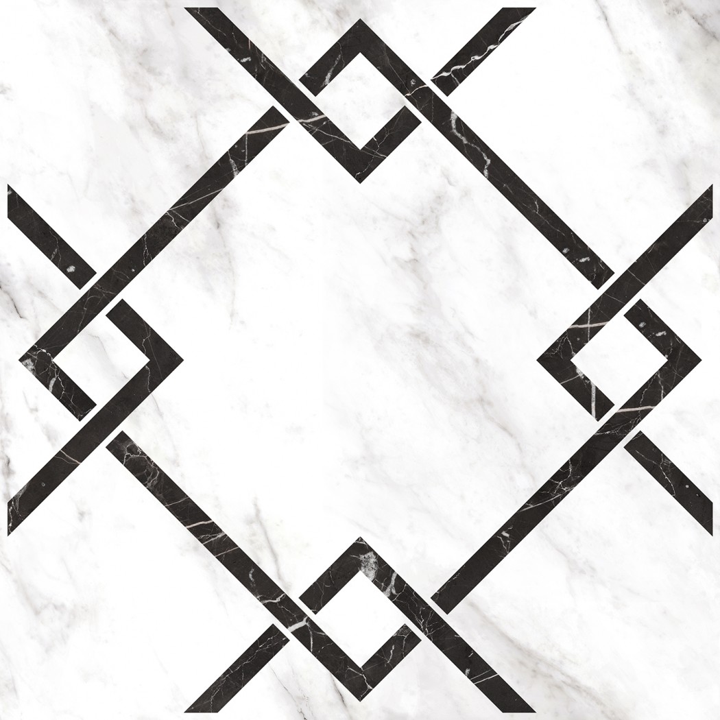 Керамогранит "Керамин" 600*600 Монте Р 7Д Орнамент Лаппатированный Белый — купить в Перми