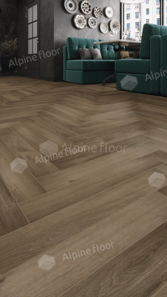 Ламинат "Alpine Floor" Herringbone 12 PRO Дуб Анжу (606*101*12 мм) — купить в Перми